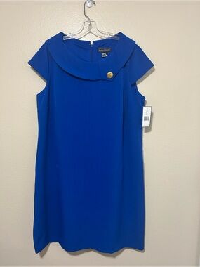Jessica Howard Shift Dress Mad Men 1960's Office - Royal Blue - Size 18 - NEW